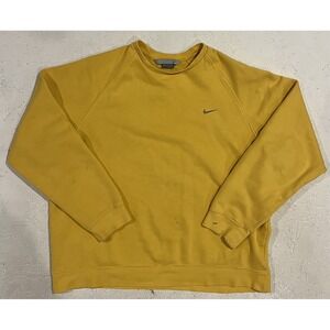 Vintage 2000's Nike‎ Crewneck Sweatshirt Mens Large Yellow Gray Tag Swoosh